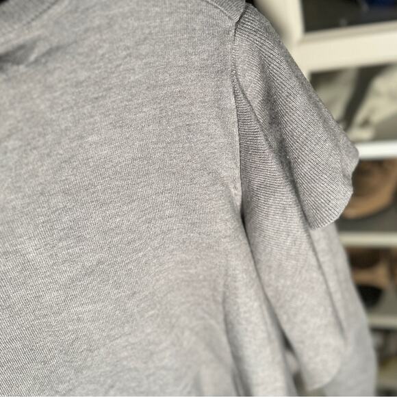 Zara grey one shoulder ruffle crop sweater. Size small NWT - Picture 5 of 11